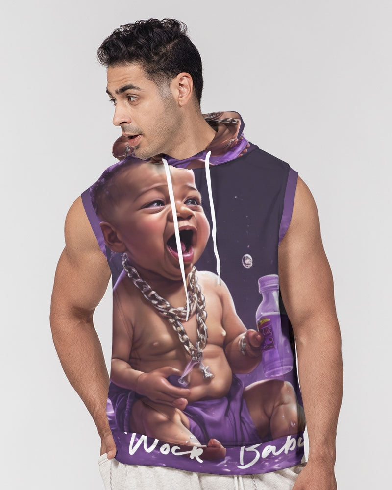 WOCK BABY Men's All-Over Print Heavyweight Sleeveless Hoodie