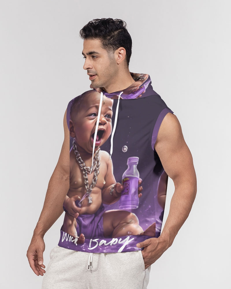 WOCK BABY Men's All-Over Print Heavyweight Sleeveless Hoodie