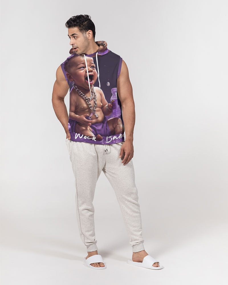 WOCK BABY Men's All-Over Print Heavyweight Sleeveless Hoodie