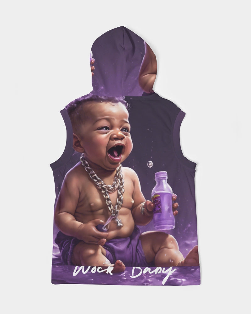 WOCK BABY Men's All-Over Print Heavyweight Sleeveless Hoodie